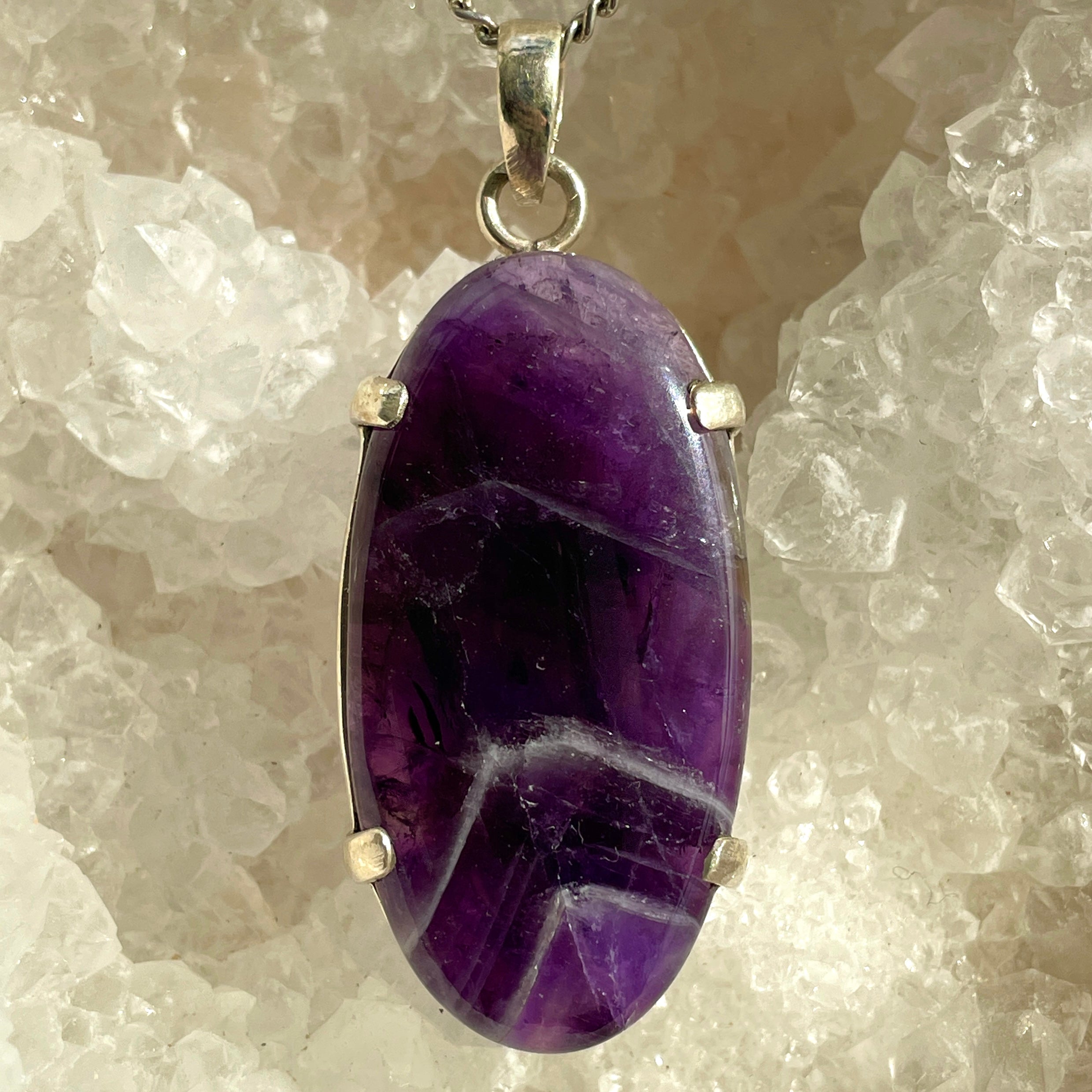 Amethyst Silver Pendant Large - SP102 Amethyst Silver Pendant Large - SP102